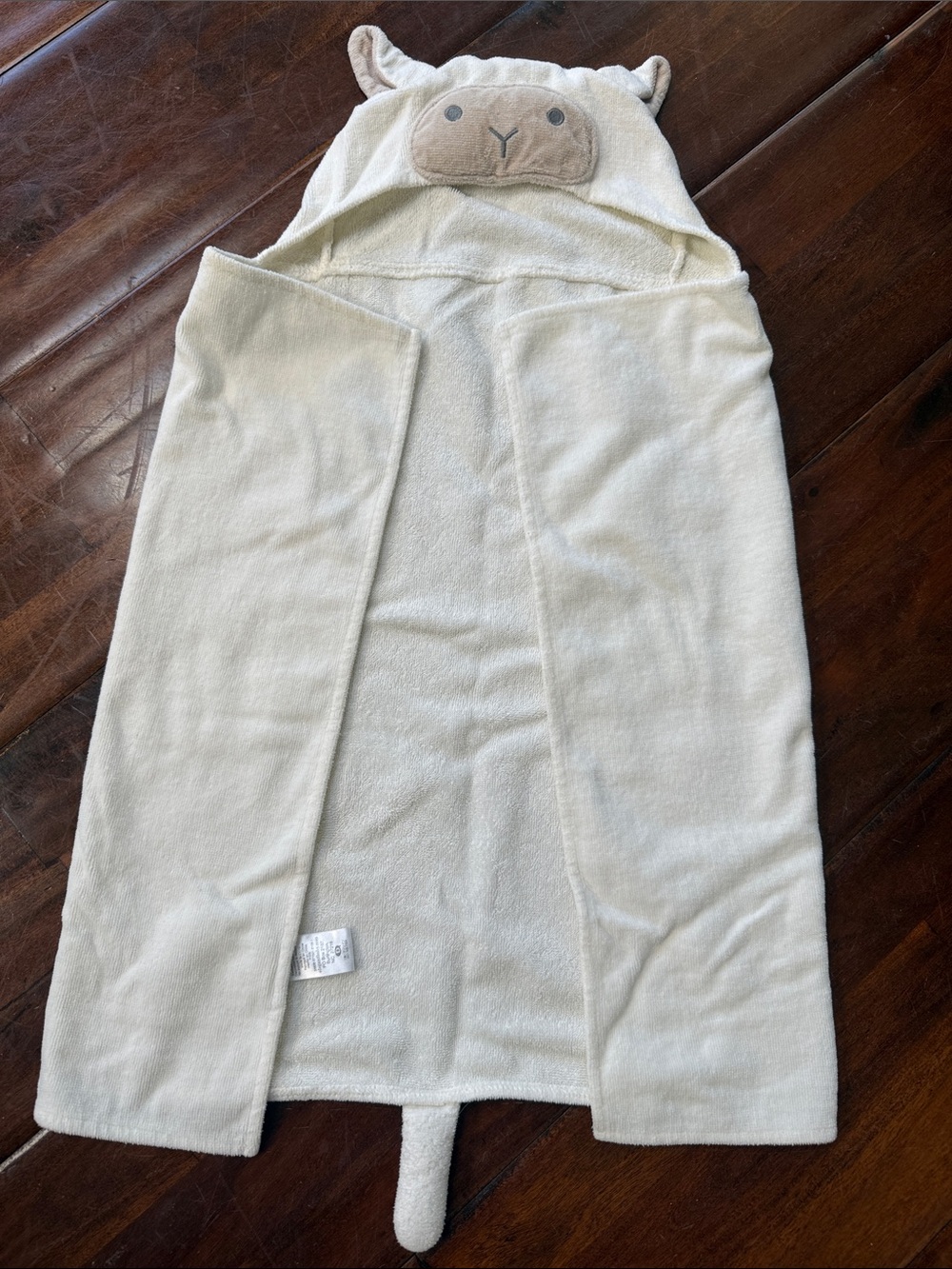 Cozy Lamb Hooded Towel for Kids - Cream